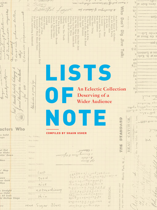 Title details for Lists of Note by Shaun Usher - Available